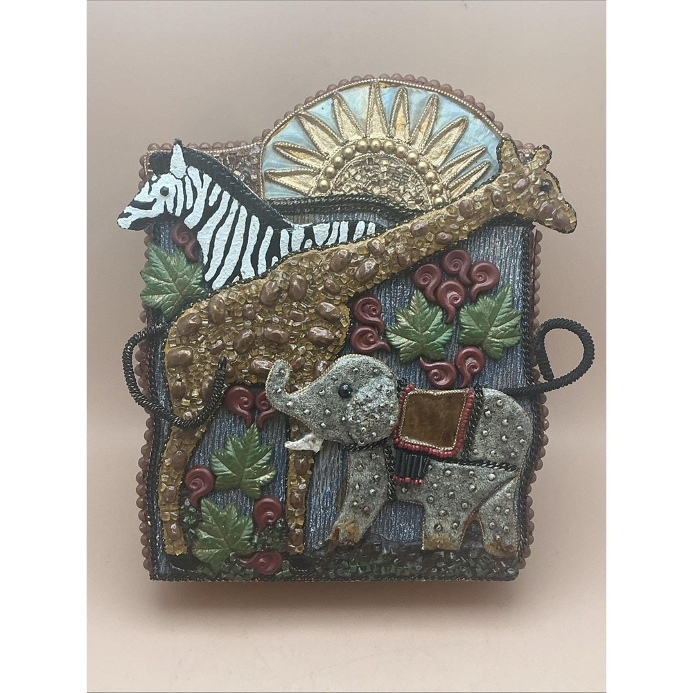 Vintage Mary Frances Handmade Beaded African Animals Crossbody/Handbag Purse